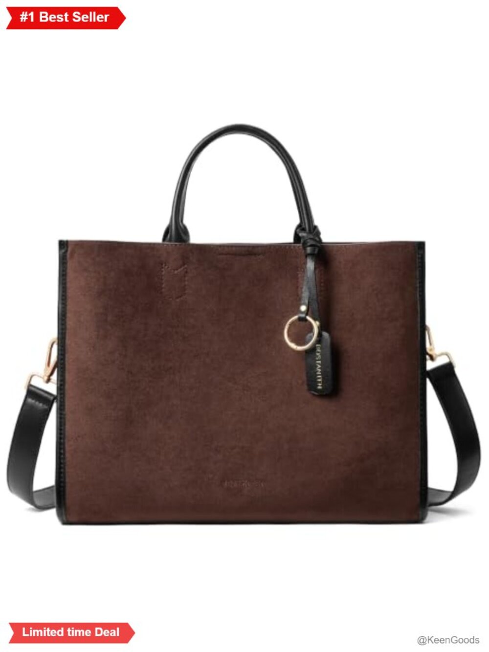 Women's Vegan Leather Satchel Top Handle Purse Three Compartment Work Bag
